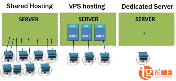 Phân biệt giữa Dedicated Server- VPS và Shared Server?